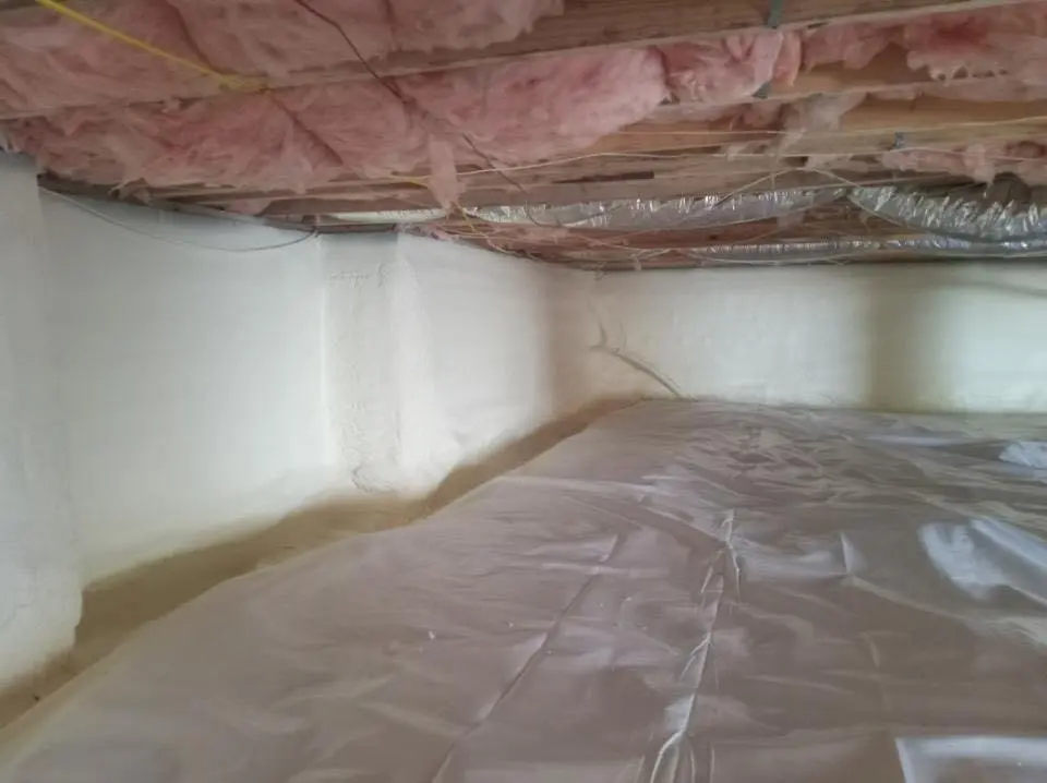 Crawl space encapsulation with closed-cell spray foam for Roof Waterproofing in Morris